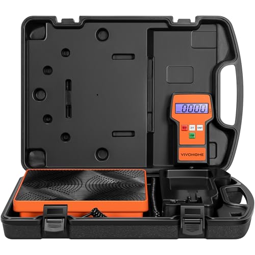 VIVOHOME 220 LBS High Precision Electronic Digital Refrigerant Charging Weight Scale with Case for HVAC A/C, Orange