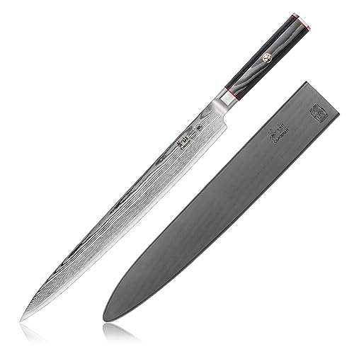 Cangshan YARI Series 12-inch Sashimi Knife with Sheath, X-7 Damascus Steel, 501301
