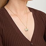 MORGAN & PAIGE .925 Sterling Silver 18K Gold Plated Genuine Jade Elephant Necklaces for Women - Jade Stone with Created White Sapphire Gold Necklace for Women Jewelry for Her, 18 inch