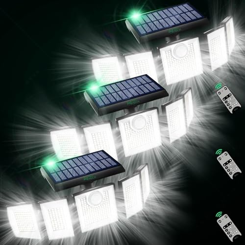 MDCMDCM Solar Outdoor Lights Motion Sensor Waterproof - 416 LEDs 3000 Lumens Super Bright Solar Flood Security Light for Porch Yard Patio Garage