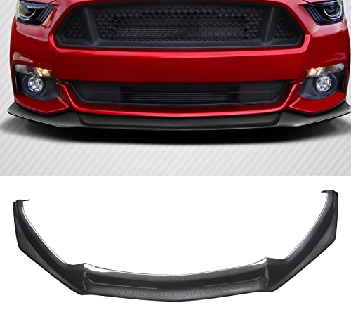 YOUNGERCAR Front Bumper Lip for 2015 2016 2017 Ford Mustang Carbon Fiber Style ABS Front Diffuser Spoiler