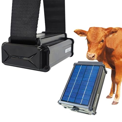 Animal Tracker, Solar Energy GPS Tracker for Cattle, Horses, Camels and Livestock, Waterproof Anti-Theft, Activity Monitor Tracking Device, Real-time Positioning, Historical Track