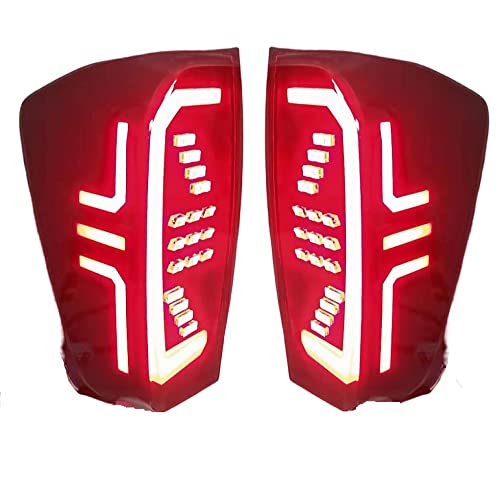 VVEDIK Exterior Rear Lamps Fit for Nissan Np300 Navara 2019 2020 2021 2022 Led Tail Lights with Brake Turn Signal Lights,A Pair