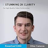 Anker PowerConf C200 2K Webcam for PC, Webcam for Laptop, Computer Camera, with AI-Noise Canceling Microphones, Stereo Mics, Adjustable Field of View, Low-Light Correction, Built-in Privacy Cover