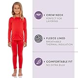 Rocky Thermal Underwear for Girls (Thermal Long Johns Set) Shirt & Pants, Base Layer w/Leggings/Bottoms Ski/Extreme Cold (Red - Small)