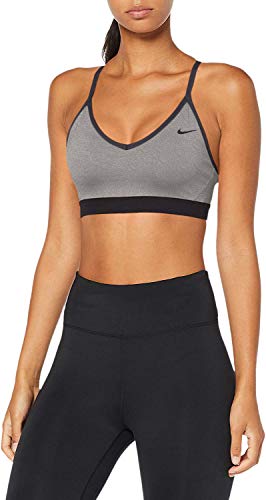 NIKE Women's Pro Indy Bra (X-Large, Grey/Black)