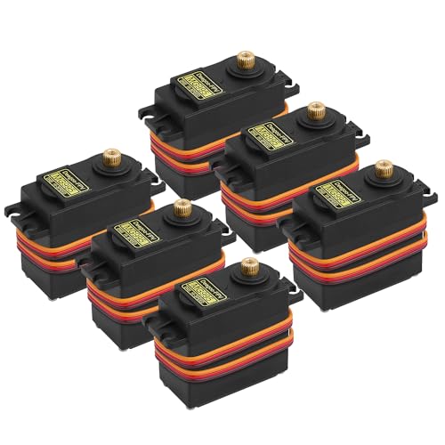 6PCS MG995 55g Servo RC Servos Digital High Speed Torque Servo Motor Metal Gear Servo Waterproof for Futaba JR RC Car Airplane Helicopter Mechanical Arm Control Angle 180°