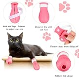 Cat Muzzle for Grooming Cat Adjustable Hood with Paw Covers Nail Clipper Trimmer Brush Tick Remover Tool Kitten Breathable Anti Bite Muzzles Silicone Anti Scratch Boots for Cats Bathing Shaving