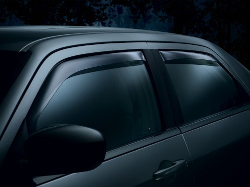 WeatherTech Custom Fit Side Window Deflectors for Ford Flex - (82484), Front & Rear Set - Dark Tint