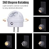 Emotionlite Plug-in Night Lights, Warm White LED Nightlight, 360° Rotation, Dusk to Dawn Sensor, Kids, Adult, Bedroom, Hallway, Bathroom,Kitchen, Stairways, Corridor, 6 Pack