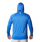 Columbia Mens PFG Terminal Tackle Long Sleeve Fishing Hoodie, Vivid Blue/Cool Grey Logo, Large