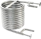 Stainless Steel Counterflow Wort Chiller - Homebrew Craft Beer Wort Cooler Coaxial Heat Exchanger 14' Stainless Steel Beer Cooling Coil Pipe with 2 Out Channel (3/4'' & 1/2'' Thread)