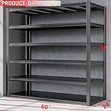 PMKES 60" W Garage Shelving Heavy Duty, 6 Tier Garage Shelves, 60" W x 84" H x 24 D Adjustable Storage Shelving Unit, Commercial Metal Shelves for Warehouse, Pantry, School, Shop