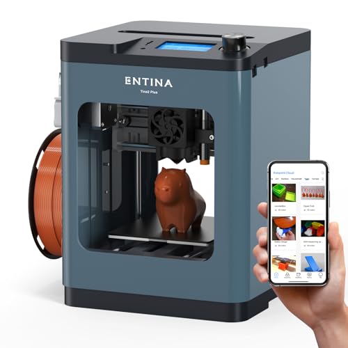 3D Printers TINA2Plus V2, 250mm/s High Speed Auto Leveling FDM Mini 3D Printer with Spring Steel Platform, Fully Assembled 3D Printer for Kids and Beginners with WiFi High Precision 3D Printer