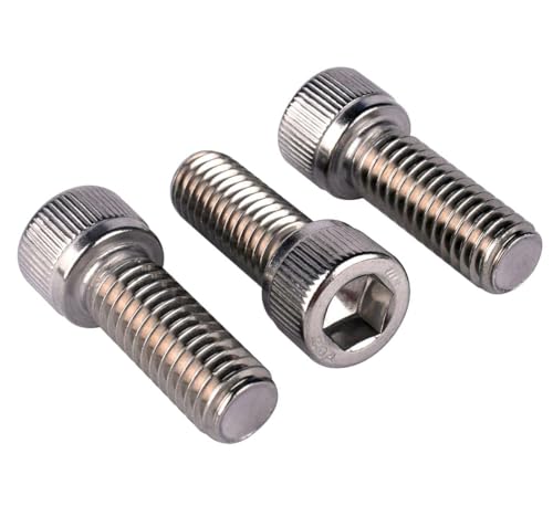 KOSJETHAS M2.5 x 6mm Socket Head Cap Screws DIN912 Bolts, 304 Stainless Steel 18-8, Allen Socket Drive, Bright Finish, Machine Full Thread, Quantity 100