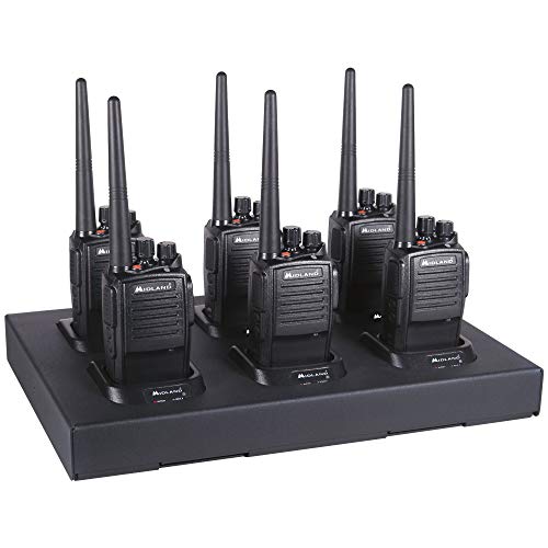 Midland® – MB400X6MC - Business Two-Way Radio - Easy to Program - 16 Channels Covers up to a 350,000 Square Foot Warehouse Construction Hospitality Event Management - Radios and Charger Bundle