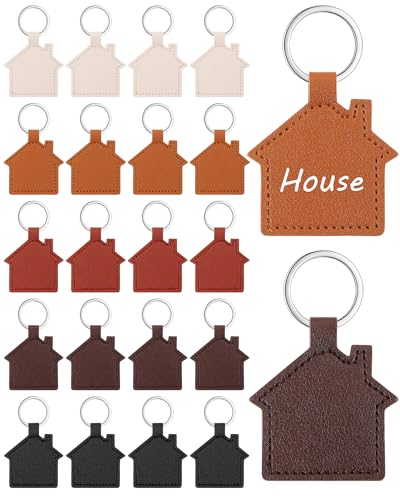 Wavyknot 30pcs House Key Chain Small House Shaped Pendant Keychain House Warming Gifts PU Home Keychain for Women Men Moving House Gifts Housewarming Party Favors