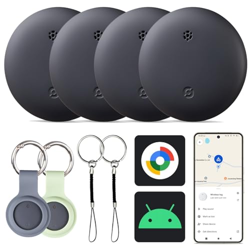 2025 Upgraded Android Air Tag, Bluetooth Tracker Tags for Android Phones, Compatible with Google Find My Device, Item Locator for Luggage, Keys, Backpack