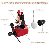 Jimtyee Car Air Fresheners Cute Cartoon Mouse Pilot Car Diffuser Rotating Propeller Automotive Air Outlet Fan Creative Car Perfume Decoration Cool Car Accessories (Women)