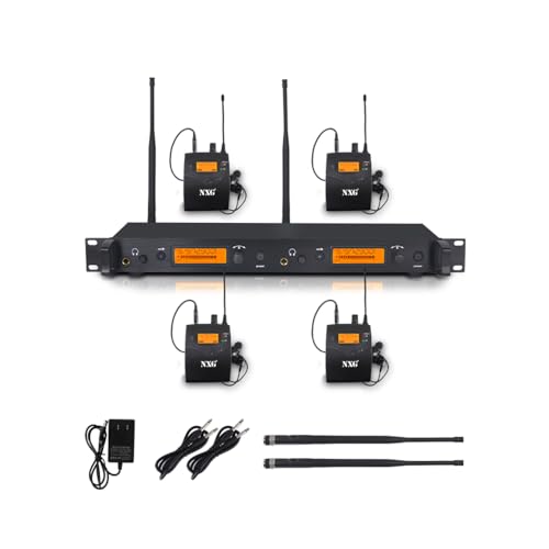 Nuoxiange GS40 Wireless Ear Return System Performance Monitoring Earphones 100m Anti Interference Dual Channel Tuning 5H Battery Life Ergonomic Ear Hanging for bar Residency/Concerts/speeches