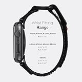 Nereides Compatible with Apple Watch Series 10 Band Series 9/8/7/6/5/4/SE/SE2/Ultra 1/2, Nylon Sports Strap with Woven Design for 49mm/46mm/45mm/44mm (L, Black)