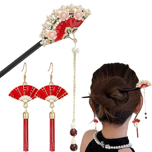 3 PCS Chinese Hair Sticks Retro Hairpins Chinese Classic Hair Chopsticks Handmade Flower Hair Accessories for Women Long Hair