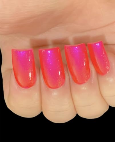 Firecracker Glow - Fuchsia Red Pink Orange "NEON Glow Pop Collection" MultiColor Shifting: Mylar Oil Slick/Polish Me Silly Nail Polish