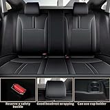 AOMSAZTO Seat Covers for Honda Civic: Hatchback EX Sport Touring EX-L 2016 2017 2018 2019 2020 2021 Custom Fit Leather Seats Cover Full Set Black