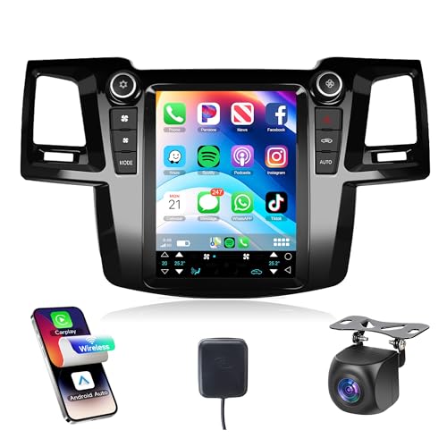 4G+64G Android 13 Radio for Toyota Fortuner Hilux 2005-2014, Rimoody Car Stereo CarPlay Android Auto 9.7 inch Touchscreen GPS WiFi Mirror Link Bluetooth FM/RDS EQ USB + Backup Camera