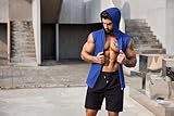 COOFANDY 2 Pack Men's Muscle Shirts Sleeveless Gym Training Hoodie Workout Tank Tops for Men Quick Dry Blue and Red Xx-Large