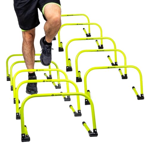 Body Sport Adjustable Athletic Speed Training Hurdles, Jumping & Speed Training Fitness Equipment, Hurdles for Track & Field, Basketball, Soccer & More, Set of 5