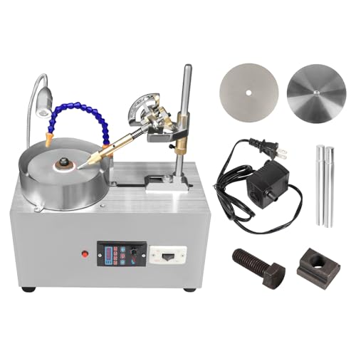 GEYOPMID 110V 180W Gem Faceting Machine, 3000RPM Jade Grinding Polishing Machine Jewelry Stone Angle Polisher Trimming Machine Gemstone Grinding Machine Polisher Polishing Tool