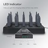 Retevis RT22 10-Way Walkie Talkie Charger, Ten Way Multi Unit Charger, for Retevis RT22 RT22S RB19 RB19P RB39 RB39P Walkie Talkie and Battery, 5 LED Indicators, AC/DC Adapter, Replaceable Base(1 Pack)