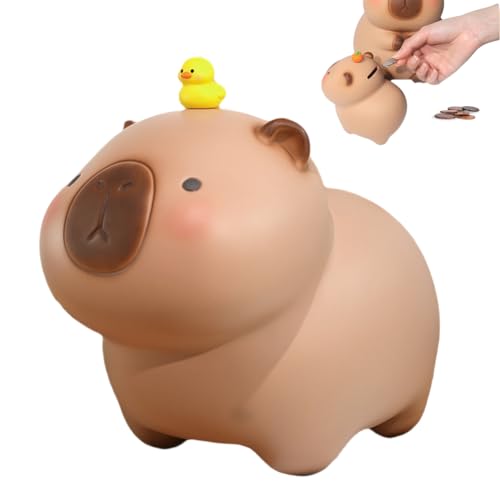 Capybara Piggy Bank, Capybara Coin Bank Piggy Bank, Creative Cute Cartoon Capybara Storage Money Box, Capybara Money Coin Bank for Boys and Girls, Great Gifts for Christmas Birthday (Duck, L)