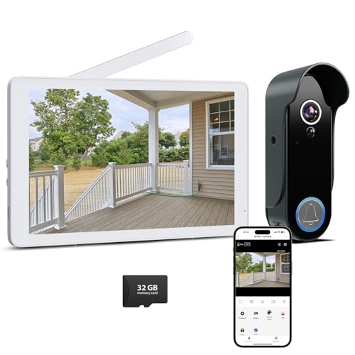 Bvavo Wireless Video Doorbell Intercom System, Smart Doorbell Camera with Monitor, 1080P WiFi Video Door Phone with 8" Touch Screen, Motion Detection, Night Vision, No Monthly Fees, Tuya APP