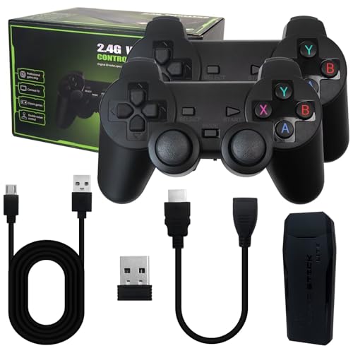 HaeKap Built-in 64GB 20000+ Video Games 4K HDMI TV Game Stick Console Wireless Gamepad, M8 Retro Gaming Console with 9 Emulators