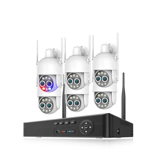QDVOPHZA 8CH UHD 4K PTZ Wireless Security System 8MP Dual Lens WiFi Camera 8X Zoom CCTV Record Surveillance Protection Kit(1T,8CH NVR 6pcs Cameras)