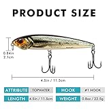 TRUSCEND Pencil Fishing Lures with VMC/BKK Hooks, 2 in 1 Pencil Plopper, Floating Pencil Popper, Dog Walker for Freshwater and Saltwater, Long-Cast Topwater Fishing Lures or Quake Sinking Pencil Baits