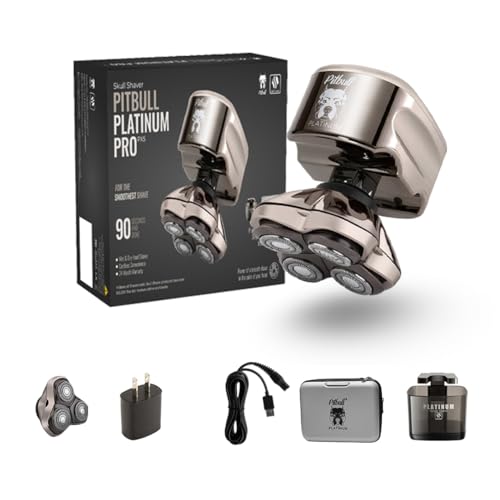 Skull Shaver - Pitbull Platinum PRO PX5 Head and Face Shaver - with Bonus Blade