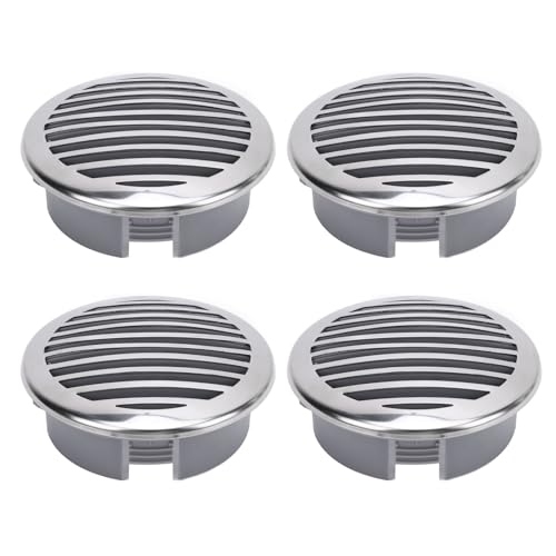 4PCS 4in Boats Airflow Vent Cover, 316 Stainless Steel ABS High Polished Grill Airflow Vent Cover, Marine Parts Air Outlet Cover for Yachts RVs