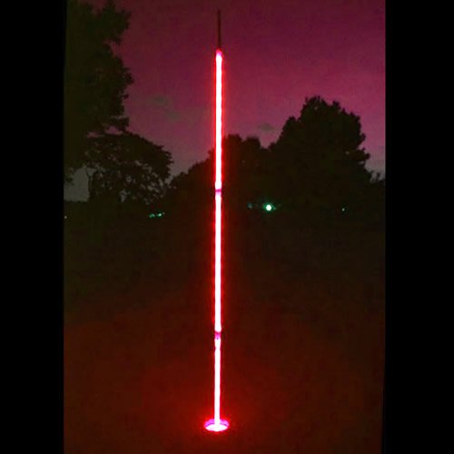 Light Up LED Night Golf Flag Sticks (Set of 3) - 6.5 ft Glowing Night Golf Pin Flags (Red)