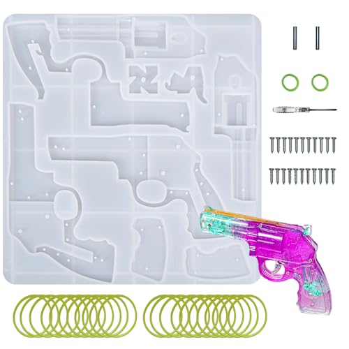 ATYUSVIC DIY Revolver Rubber Band Silicone Mold for Resin, Gun Epoxy Resin Mold for Making Handicrafts,Home Decoration.