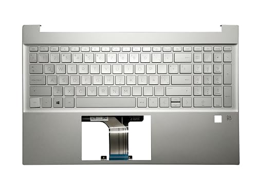 Laptop Replacement Keyboard Compatible for HP Pavilion 15-EG 15-EH TPN-Q246 TPN-Q245 15-EG0010NR 15-EG0015CL M08912-001 N02262-001 Latin Layout No Backlit with Palmrest Upper Cover Case Silver