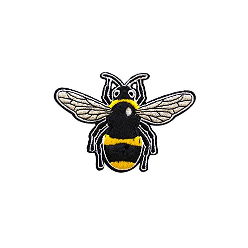 FabStix Buzzy The Bumble Bee Iron on Patch or Sticker Applique for Kids Womens Mens Clothing Jeans Jacket Caps Bags Lapel, Medical Grade and Latex Free