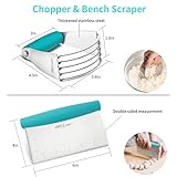 ALLTOP Pastry Blender & Bench Scraper - Premium Kitchen Baking Essential Gadget Set for Cake and Bread Making - Stainless Steel Dough Scraper&Butter Cutter for Homemade Delights - Turquoise