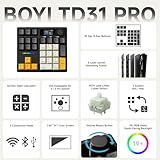 BOYI TD31Pro Mechanical Number Pad,Bluetooth5.0/2.4G/Type-C Wireless Numeric Keypad,RGB HotSwap Numpad with Screen&Knob,PBT Keycaps Rechargeable Gasket Number keypad for PC Laptop Desktop(Black-Grey)