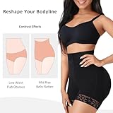 FeelinGirl Butt Lifter Shorts Tummy Control Shapewear for Women Panty Girdle with Zipper Black S