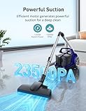 Aspiron Upgraded 1200W Bagless Canister Vacuum Cleaner, Auto Cord Rewind, H13 HEPA Filter, 3.7Qt Large Capacity, 5 Tools for Hard Floors, Carpet, Pet, Upholstery, Tiles, Car, Blue