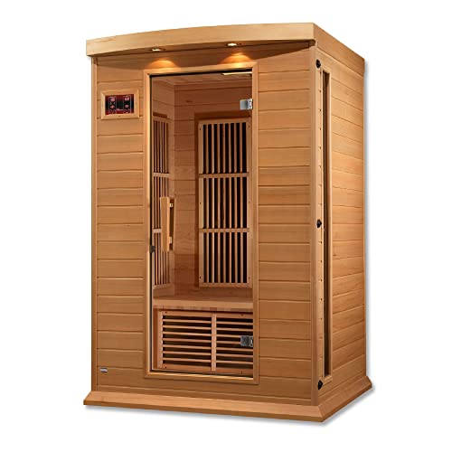 DYNAMIC SAUNAS 2-Person Low EMF FAR Infrared Sauna with Chromotherapy Lighting and Speakers, Maxxus Toulouse - Personal Indoor Spa for House and Home Gym