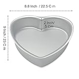 kefyixc Set of 2 Heart-shaped cake pan, heart-shaped cake tin, aluminum, 8-inch heart-shaped, for weddings, parties, family and other occasions cake (8 x 2 Inch,Set of 2)